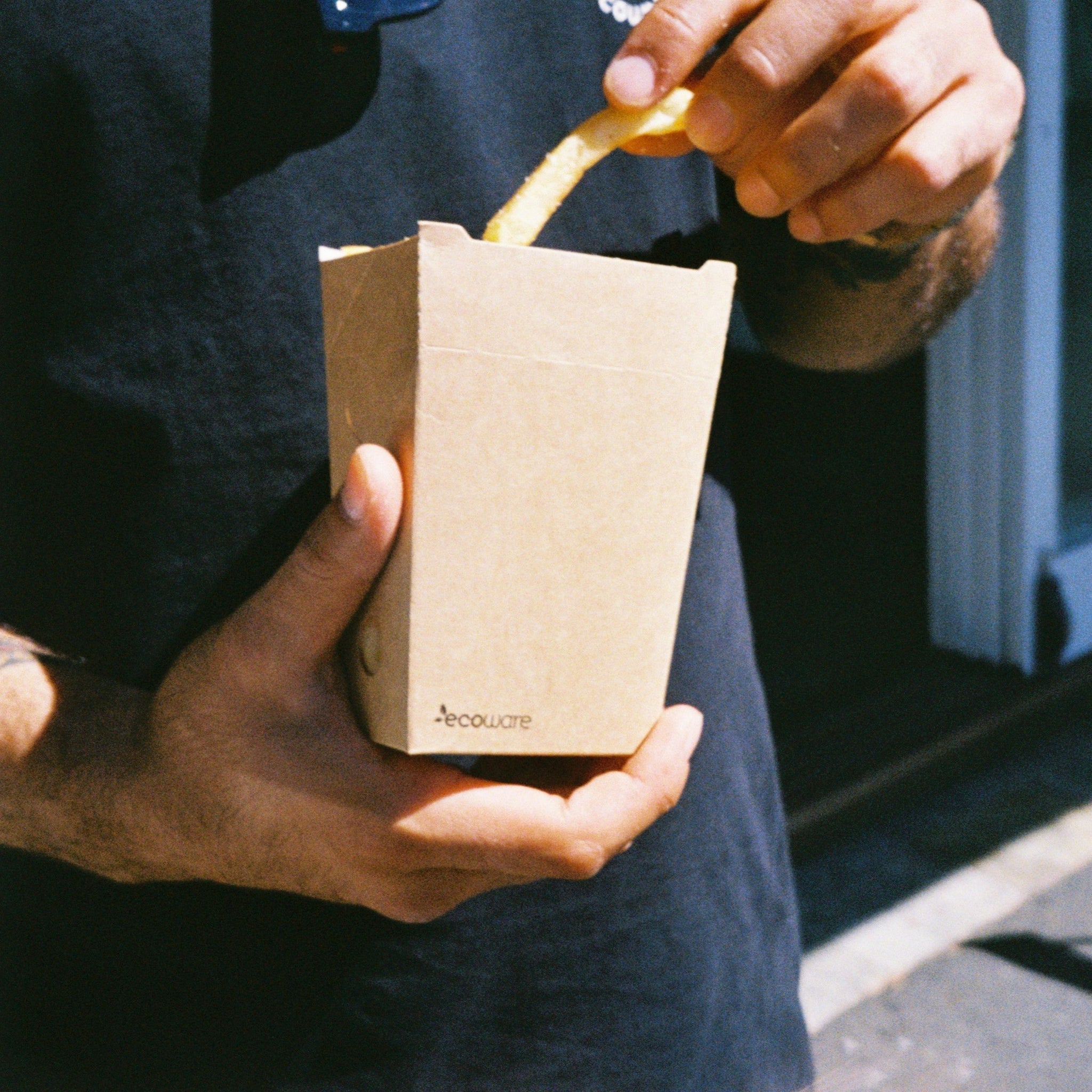 Unlined paper board chip cup.