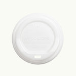 certified compostable bioplastic white coffee cup lid